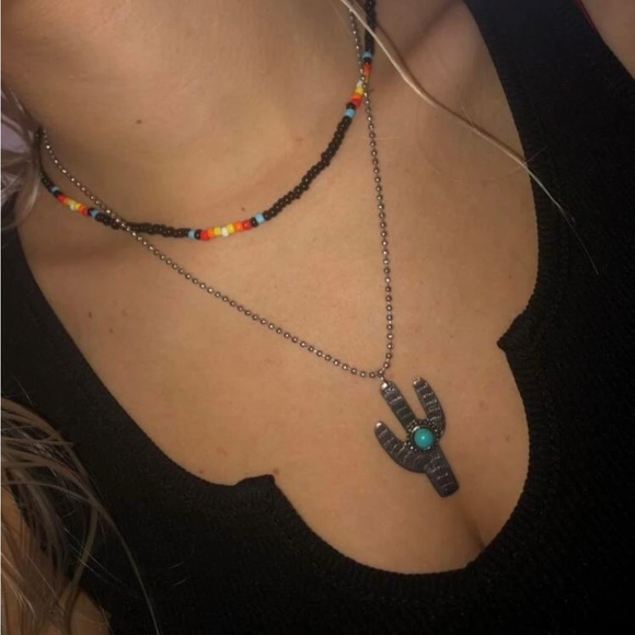 Cactus Necklace w/ Ball Chain - L 23.6 in - Picture 4 of 4